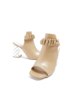 RIVER ISLAND Pantolette Hoch - Beige Dark -Trend Schuh Verkauf 1821090999094eb7b28bf00683565f03