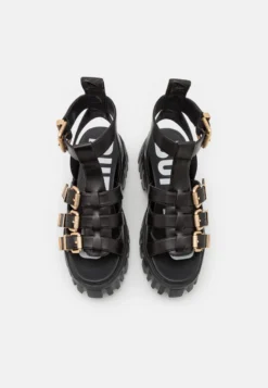 Buffalo VEGAN LION TEETH - Plateausandalette - Black -Trend Schuh Verkauf 20fa9eed55484b8482f66b0e2258e118