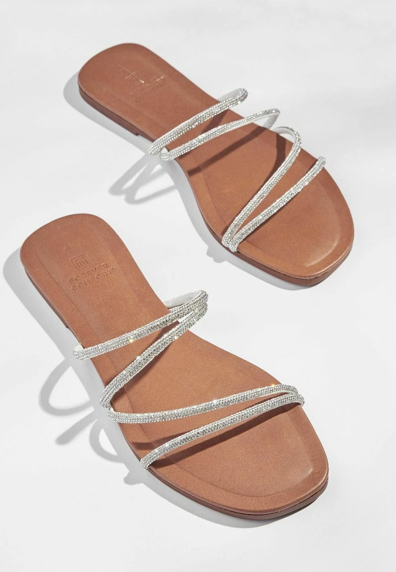 Next FOREVER COMFORT EMBELLISHED GLITTERY ASYMMETRICAL STRAPPY - Pantolette Flach - Silver 2 Next FOREVER COMFORT EMBELLISHED GLITTERY ASYMMETRICAL STRAPPY - Pantolette Flach - Silver – Bild 2