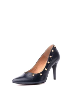 Leder-Pumps In Dunkelblau