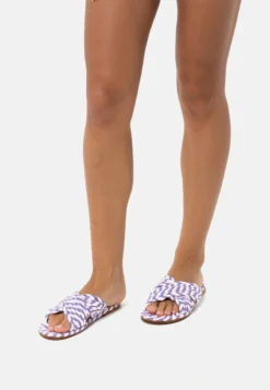 Pantolette Flach - Lilac White