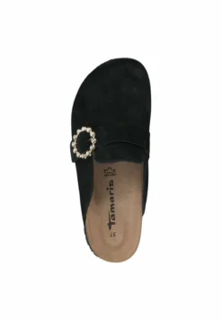 Tamaris Pantolette Flach - Black Suede -Trend Schuh Verkauf db803230e3394bd486ddccbec64cf28c
