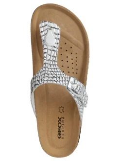 Geox Leder-Zehentrenner "Brionia" In Silber -Trend Schuh Verkauf geox leder zehentrenner brionia in silber 4