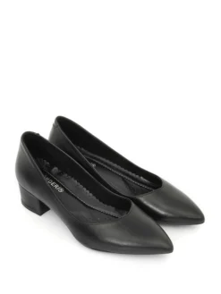 Leder-Pumps In Schwarz