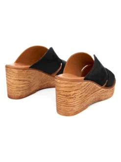 Leder-Keilpantoletten In Schwarz -Trend Schuh Verkauf mia loe leder keilpantoletten in schwarz 2